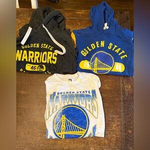 EUC Golden State Warriors small 3 Piece bundle Fanatics hoodie Sportique hoodie